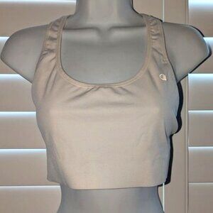 *3 FOR $9* Champion Solid Reflective Logo Cropped Racerback Sports Bra Gym Top L